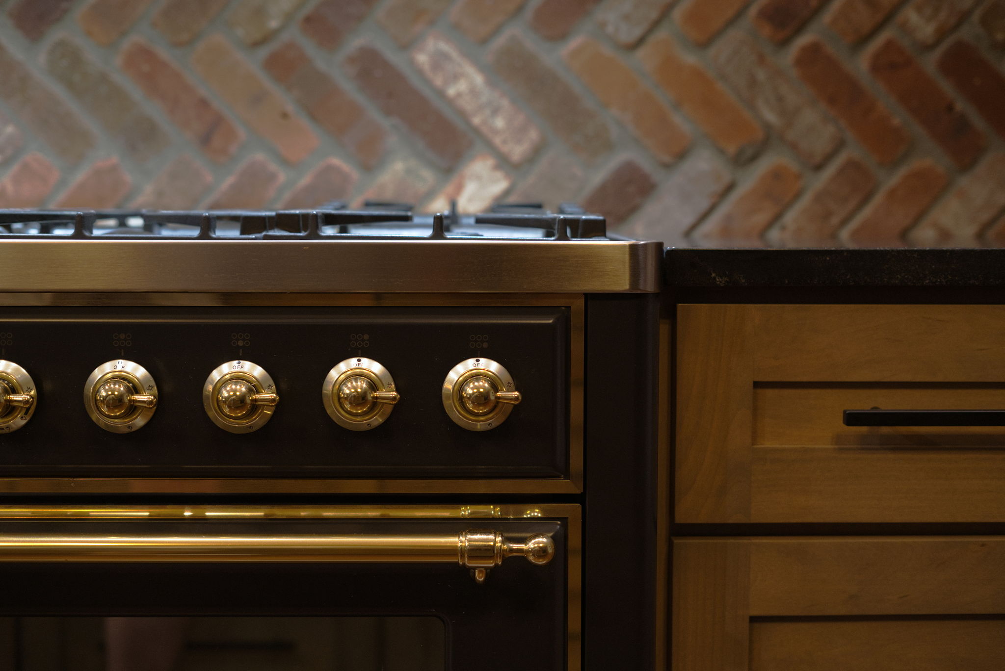 Range hood detail lit at night